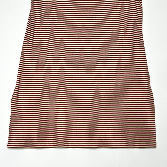 Madewell Swingy Tee Dress in Stripe Red Burnt Orange White Womens Medium - Picture 8 of 11